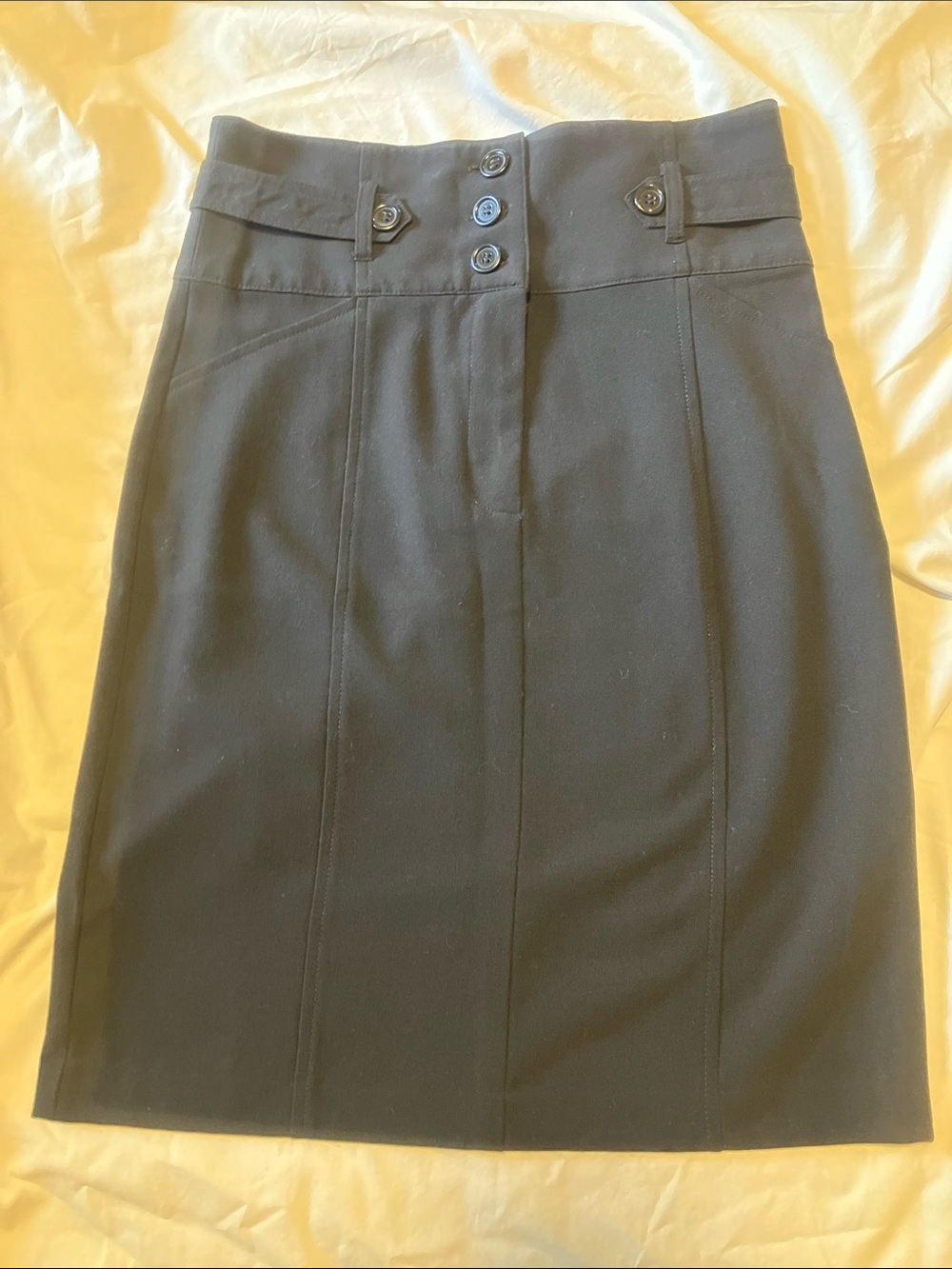 Classic Black High-Waist Pencil Skirt